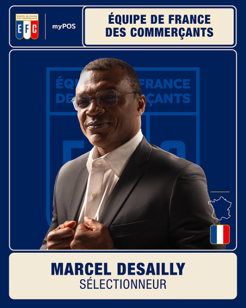 Marcel Desailly, champion du monde 1998, sélectionneur de l’Équipe de France des Commerçants